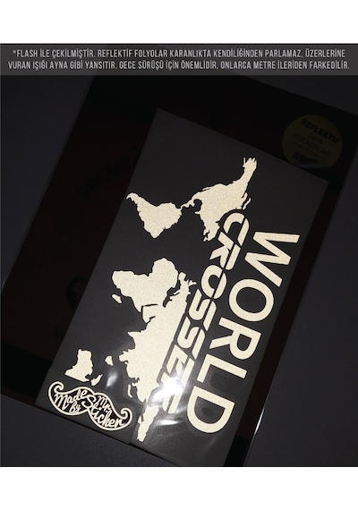 Cse19 Reflektif World Crosser (Dunyayi Gezen) Yazili Etiket