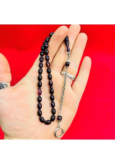 Koyu Renkli Mini Boy Sıkma Ateş Kehribar Tesbih