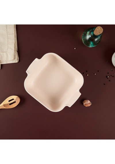 Aryıldız Elissa Kare Fırın Kabı Mat Beyaz 21 Cm Çok Renkli