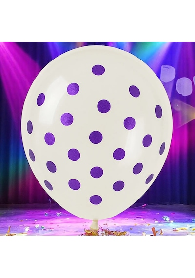 Vıp Yüksek Kalite 100 Adet Şeffaf Mor Balon Mor Şeffaf Pullu Balon Mor Pullu Dekorasyon Balonu