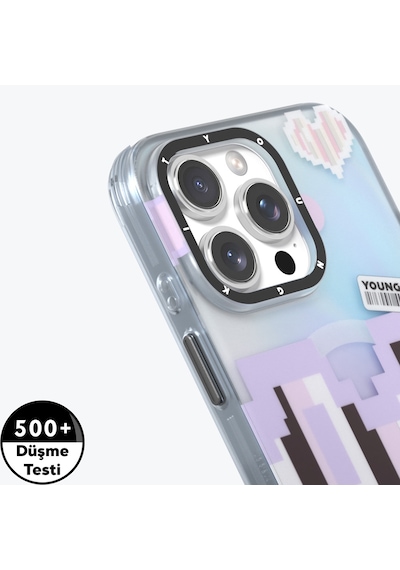 Apple Uyumlu iPhone 15 Pro Kılıf Magsafe Şarj Özellikli Youngkit Love Serisi Kapak Mor Mor