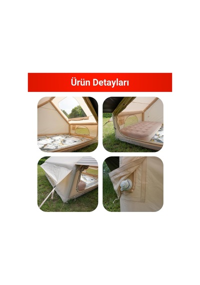 Tr Rovos Şişme Kamp Çadırı 6 Kişilik Büyük Boy Aile Çadırı Hızlı Kurulum Hava Direkli Kamp, Glamping, Diğer