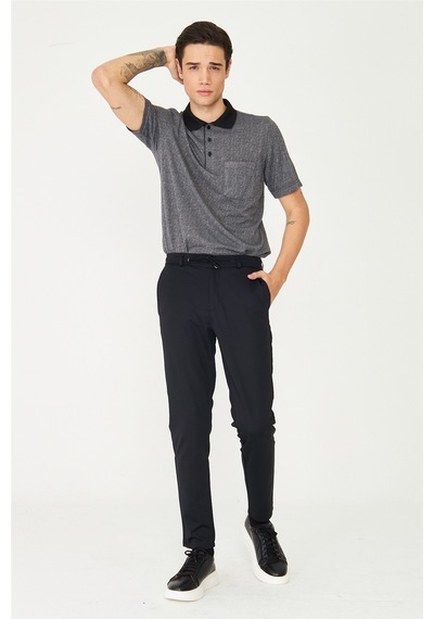 Siyah Modern Kesim Minimal Form Smart Casual Pantolon Siyah