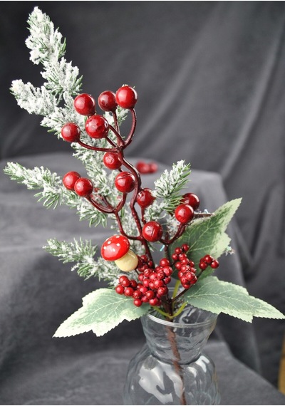 1 Adet 30 Cm Yapay Yılbaşı Çiçeği Dekoratif Yılbaşı Çiçek New Year Christmas- Kırmızı