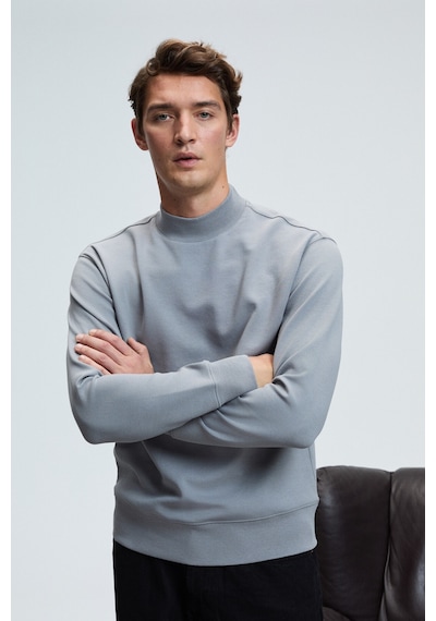 Grımelange QUILLA Erkek Yarım Balıkçı Basic Gri Sweatshirt