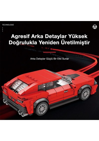 Reobrix Technic 689 Ferrari Purosangue Spor Araba Yaratıcı Yapı Blok Seti Building Blocks - 416 Parça