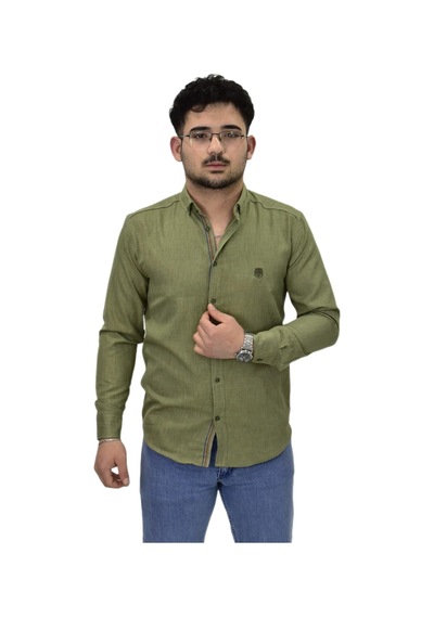 Erkek Spor Silim Fit Gömlek Bgl-st04479 Haki