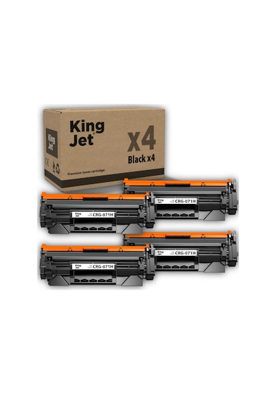 Kingjet Canon Uyumlu 071h Crg-071h Yüksek Kapasiteli 4'lü Paket Uyumlu, Toner Çipli / Mf272