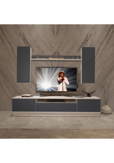 Decoraktiv Trendstyle 5ds Mdf Tv Ünitesi Tv Sehpası Beyaz - Antrasit