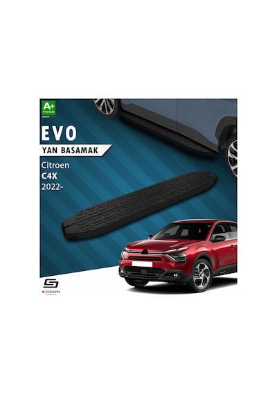 S-dizayn Citroen C4 X Evo Siyah Yan Basamak 183 Cm 2022 Üzeri