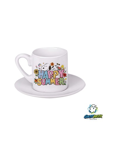 Snoopy Türk Kahvesi Fincanı 0172 Beyaz