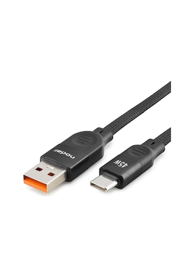 Usb To Type-c 45w Şarj Ve Data Kablosu 1 Metre - Telefon, Tablet Ve Powerbank Uyumlu Örgülü Usb C Hızlı Şarj Kablosu - Siyah