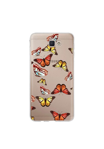 Samsung Galaxy J7 Prime İle Uyumlu 1mm Slim Fit Water Color 2 Baskılı Şeffaf Kılıf Şeffaf