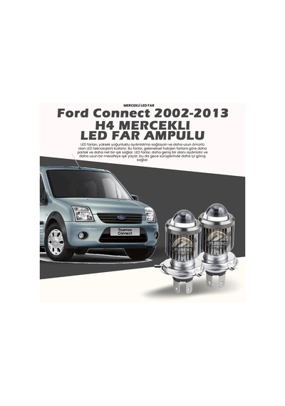 Ford Connect Için Uyumlu Şimşek Etkili Mercek Led Xenon Çift Renk