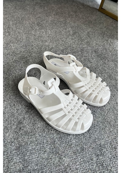 Wolk Shoes Cocuk Sandalet Beyaz
