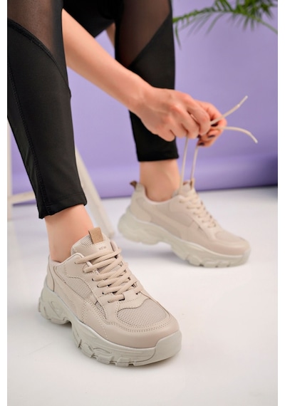 Mcdark Kadın Beyaz Sneakers Kahve