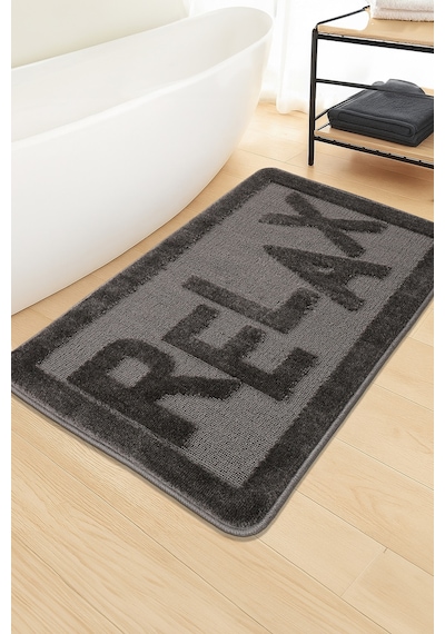 Doğal Kaymaz Taban Banyo Paspas Uzun Ömürlü Yumuşak Dokulu Su Emici Yıkanabilir Relax 60x100 Antrasit