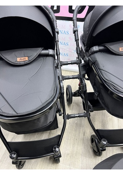 Bebemnas İkiz Yanyana Ayrılıp Birleşen Travel Bebek Arabası + 2 Adet Puset Dahil Tam Set
