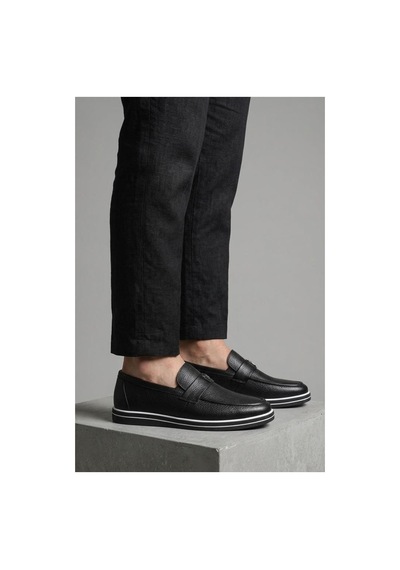 Ayakkabımood Nb 5182 Erkek Günlük Hakiki Deri Loafer Ayakkabı Siyah