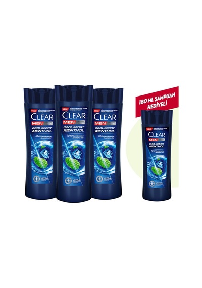 Men Kepeğe Karşı Etkili Şampuan Cool Sport Menthol 350 Ml X3