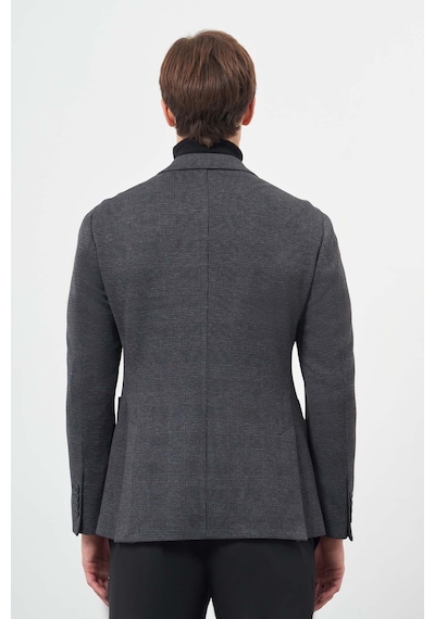 İmza Lacivert Örme Mono Yaka 6 Drop Slim Fit Ceket 1002245152 Lacivert