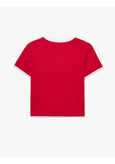 Koton Slim Fit Kısa Kollu Bisiklet Yaka Pamuklu Biyeli Baskılı Tişört Kırmızı 6sal10786ık Koton Slim Fit Kısa Kollu Bisiklet Yaka Pamuklu Biyeli Baskılı Tişört Kırmızı 6sal10786ık
