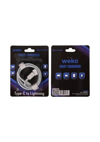 Weko Wk-29907 Beyaz 1 Metre Type-c To Lightning Şarj - Data Aktarım Kablosu Standart
