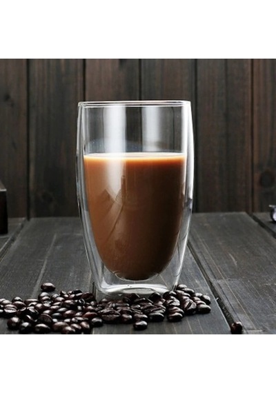450 Ml Çift Camlı Bardak Çift Cidarlı Cam Bardak Şeffaf