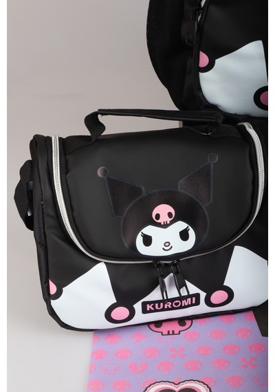 X Dekomus Lisanslı Kuromi Dark Delight Collection Okul,beslenme Ve Kalem Çantası,beslenme Kabı,matara Ve Beslenme Örtüsü Seti Altın