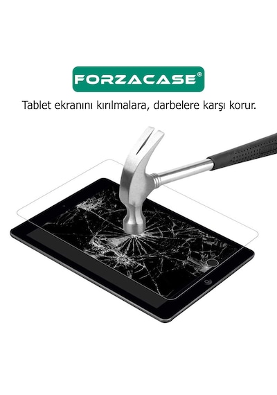 Forzacase Poco Pad 12.1 İnch 2024 Anti Shock Silikon Kılıf + Temperli Kırılmaz Cam - Fc014 Arka Kapak