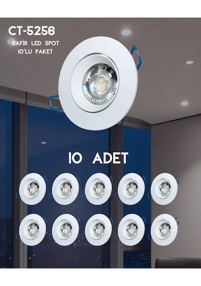 Cata Ct-5256 Safir Led Spot Beyaz Işık - 10 Lu Paket