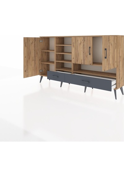 Arges Konsol 8 Raflı 2 Çekmeceli 3 Kapaklı 176x30x99 Çam-çam/antrasit Atlas Çam/antrasıt - Atlas Çam Arges Konsol 8 Raflı 2 Çekmeceli 3 Kapaklı 176x30x99 Çam-çam/antrasit Atlas Çam/antrasıt - Atlas Çam