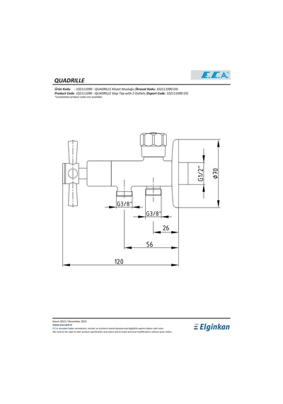 Eca Quadrille Klozet Musluğu  102111090 Krom