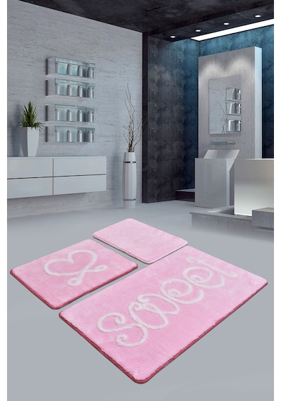 Rayne 3Lü Set Banyo Halısı Klozet Takımı Paspas