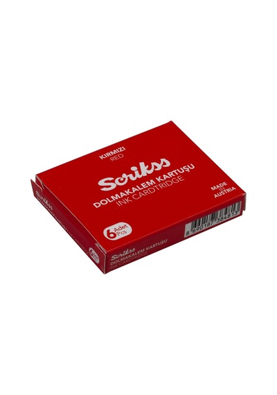 Scrikss Kartuş Dolma Kalem Kartuşu 6'li Paket Kırmızı Diğer