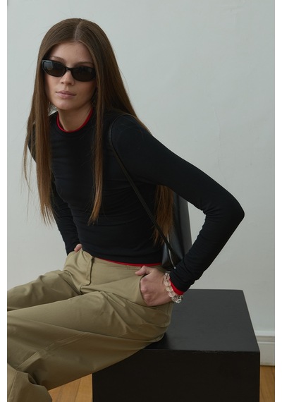 Suud Collection Siyah Kate Slim Tişört