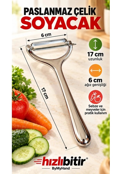 Bymyhand Pratik Paslanmaz Çelik Jülyen Soyacak Patates Meyve Ve Sebze Soyucu No2 Çok Renkli