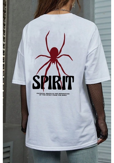 Uyguntarz Unisex Spirit Tasarım Tshirt Beyaz