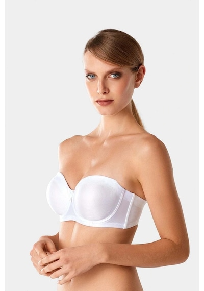 Pierre Cardin Kadın Beyaz 7031 Balenli Straplez Toparlayıcı Minimizer Sütyen Beyaz