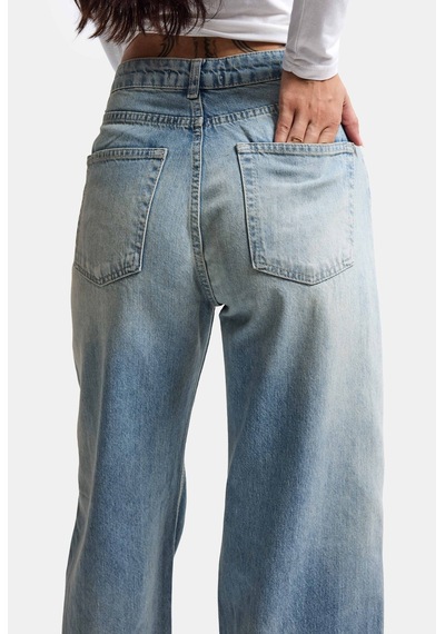 Kadın Kot Renk 4s6-32 Straight Fit Yüksek Bel Denim Jean