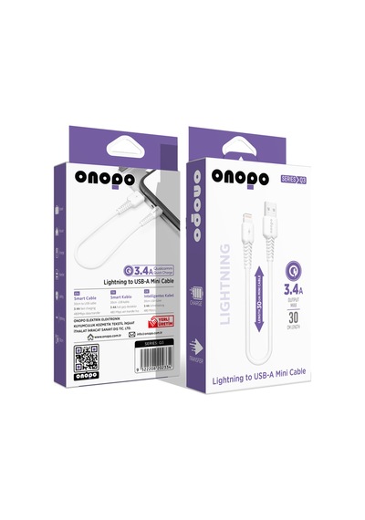 Lightning To Usb Mini Kablo 3.4a Hızlı Şarj Ve Data Kablosu 30cm