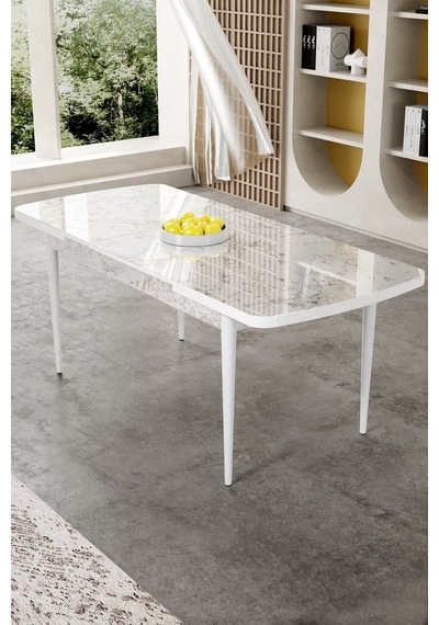 Canisa Gale Serisi 80x132 Açılabilir Lak Panel Beyaz Mermer Desen Mutfak Masa Takımı 6 Siyah Sandalye Masa Beyaz Mermer Desen Sandalye Siyah Canisa Gale Serisi 80x132 Açılabilir Lak Panel Beyaz Mermer Desen Mutfak Masa Takımı 6 Siyah Sandalye Masa Beyaz Mermer Desen Sandalye Siyah
