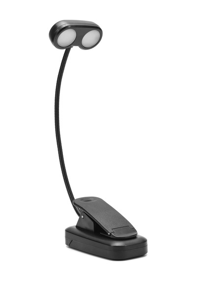 Ledli 2 Renk Işıklı Klipsli Mini Kitap Okuma Lambası Mandallı Masa Lambası Kitap Okuma Işığı 012 Siyah