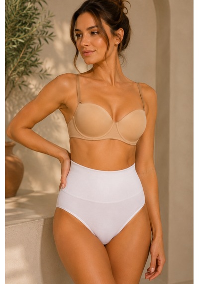 Fit Women Kadın Toparlayıcı Yüksek Bel Esnek Beyaz Külot