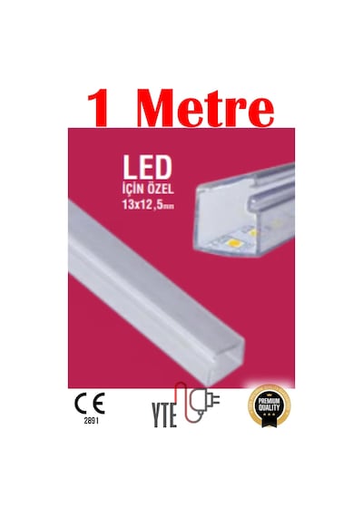 13 X12,5 Mm Şeffakapaklı Kablo Kanalı Yapışkan Bantlı 1mt Led İçin