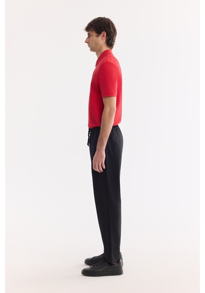 Avva Erkek Siyah Beli Lastikli Soft Touch Nefes Alan Relaxed Fit Pantolon A61y3038
