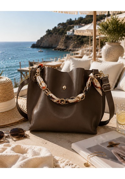 Housebags Elite Carryall New Trend El Ve Omuz Çantası Acı Kahverengi