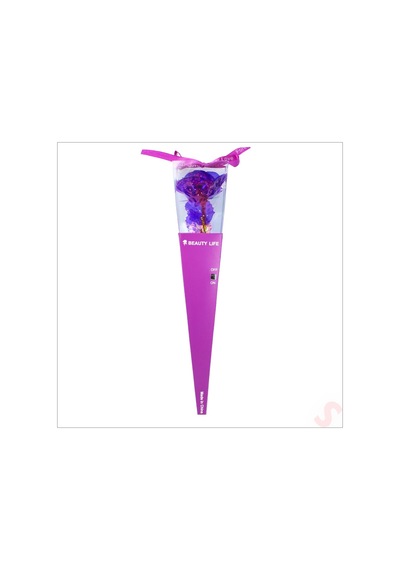 Kutulu Ve Led Işıklı Sonsuzluk Gülü, 35cm - Mor