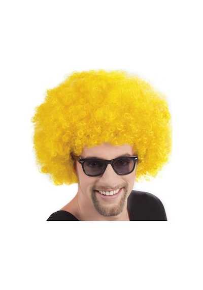 Sarı Renk Kıvırcık Afro Bonus Peruk Altın Sarısı