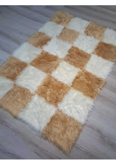 Yamalı Home Style Post Halı Krem Kahve 120 x 180 Cm